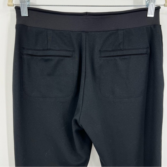Athleta Black Hermosa Flare Leg Pants Size Small Athleisure Slit Hem - Picture 7 of 9